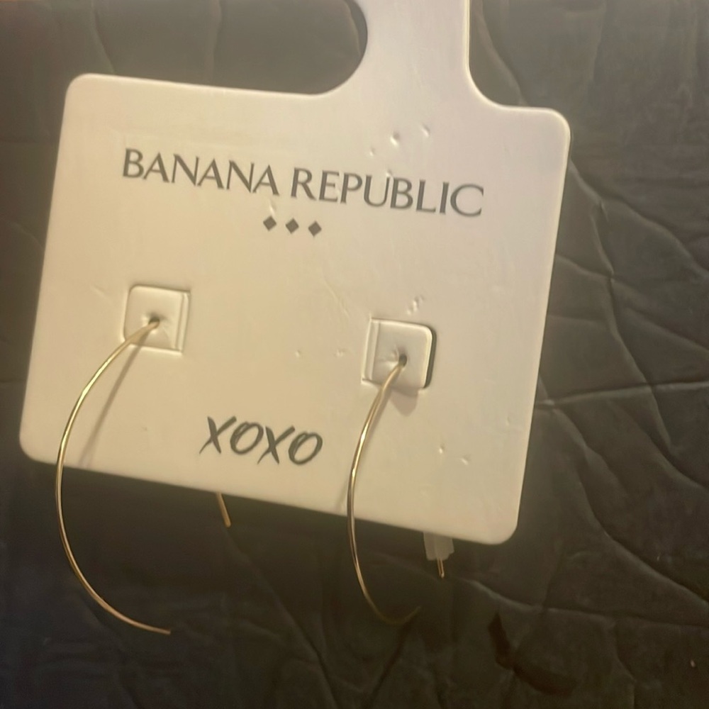 Banana republic Gold tone half circle delicate wire earrings